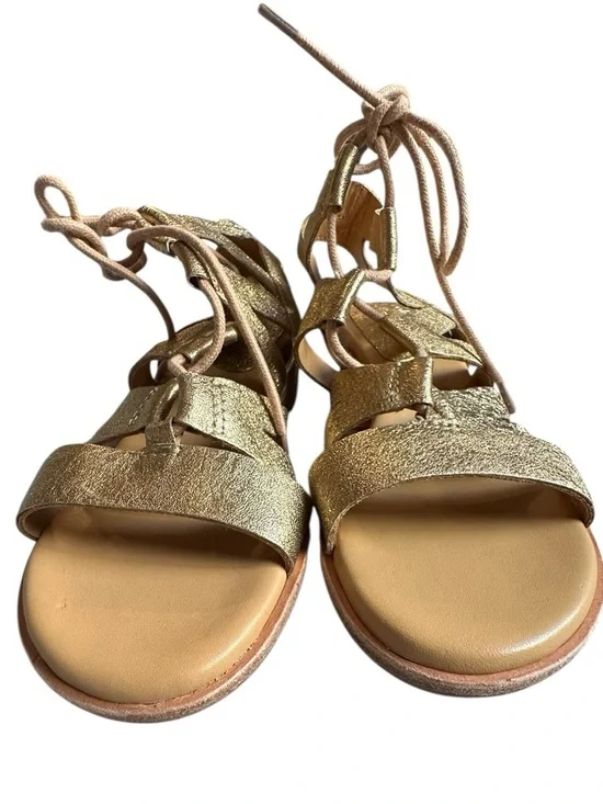 NEW Kork Ease Gladiator Leather Sandal in Metallic Gold - Picture 5 of 9
